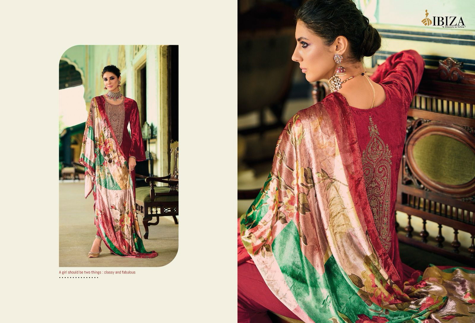 Khoobsurat By Ibiza Viscose Velvet Pashmina Dress Material Catalog
